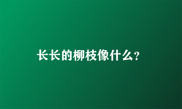 长长的柳枝像什么？