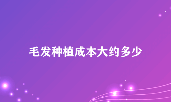 毛发种植成本大约多少