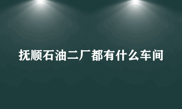 抚顺石油二厂都有什么车间