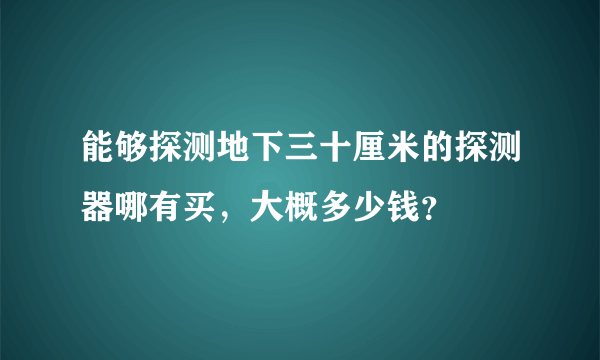 能够探测地下三十厘米的探测器哪有买，大概多少钱？