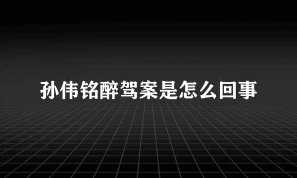 孙伟铭醉驾案是怎么回事