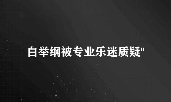 白举纲被专业乐迷质疑