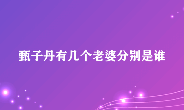 甄子丹有几个老婆分别是谁