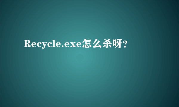 Recycle.exe怎么杀呀？