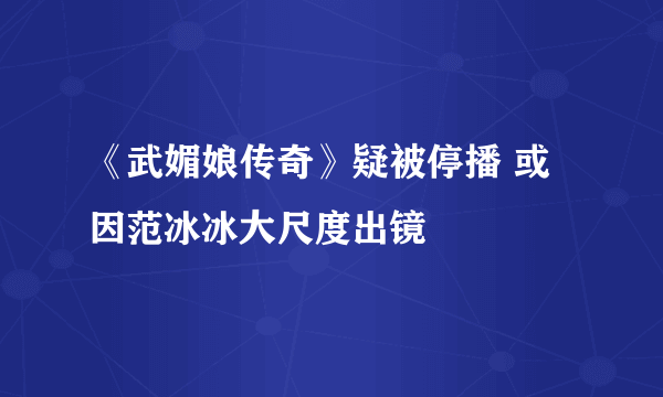 《武媚娘传奇》疑被停播 或因范冰冰大尺度出镜