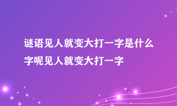 谜语见人就变大打一字是什么字呢见人就变大打一字