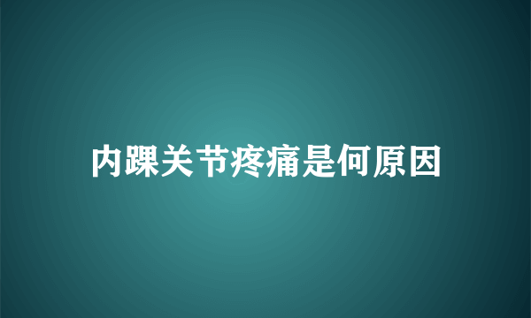 内踝关节疼痛是何原因