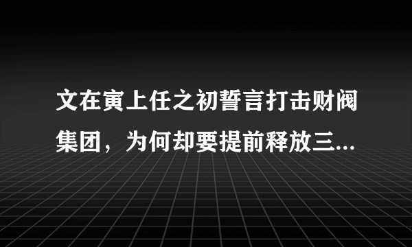 文在寅上任之初誓言打击财阀集团，为何却要提前释放三星太子？