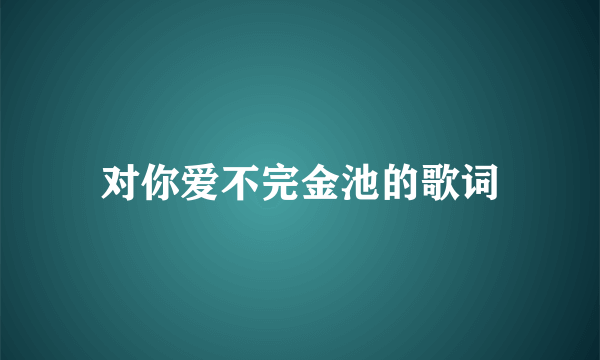 对你爱不完金池的歌词