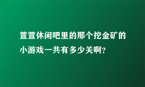 萱萱休闲吧里的那个挖金矿的小游戏一共有多少关啊？