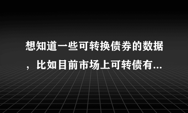 想知道一些可转换债券的数据，比如目前市场上可转债有哪几支，票面利率是多少等等，写论文要用