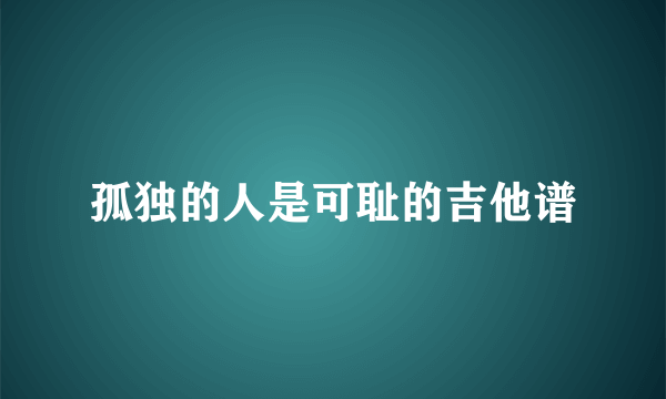 孤独的人是可耻的吉他谱