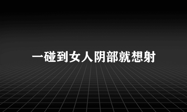 一碰到女人阴部就想射