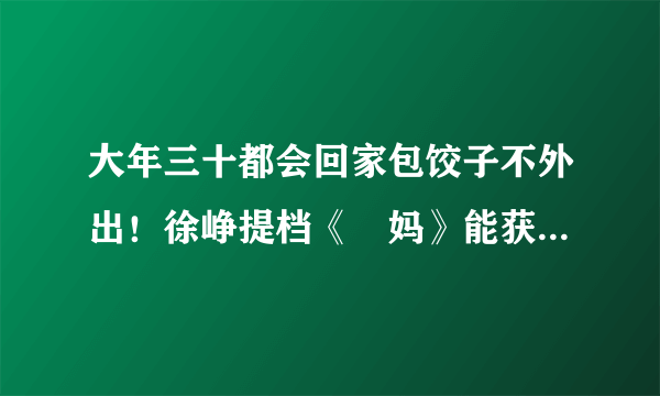 大年三十都会回家包饺子不外出！徐峥提档《囧妈》能获得高收益吗？