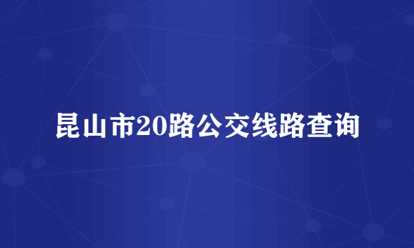 昆山市20路公交线路查询