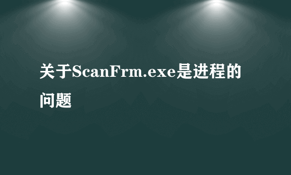 关于ScanFrm.exe是进程的问题