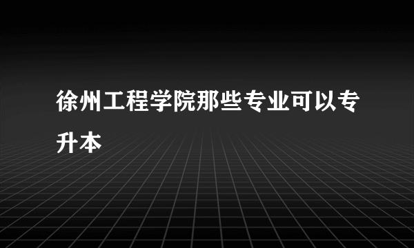 徐州工程学院那些专业可以专升本