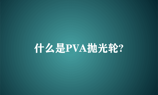 什么是PVA抛光轮?