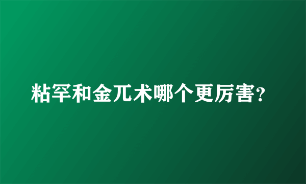 粘罕和金兀术哪个更厉害？