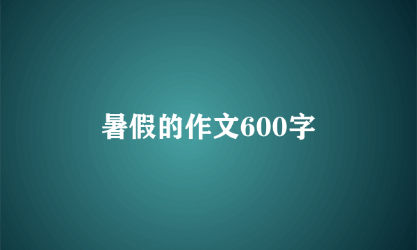 暑假的作文600字