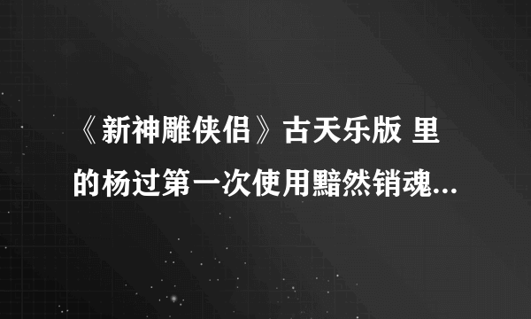 《新神雕侠侣》古天乐版 里的杨过第一次使用黯然销魂掌是在第几集？