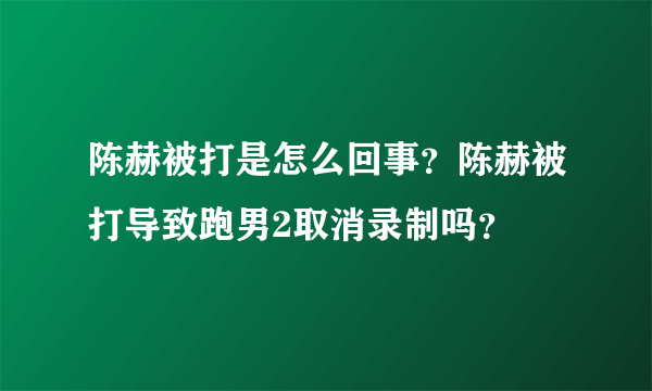 陈赫被打是怎么回事？陈赫被打导致跑男2取消录制吗？