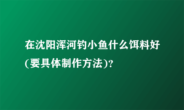 在沈阳浑河钓小鱼什么饵料好(要具体制作方法)？