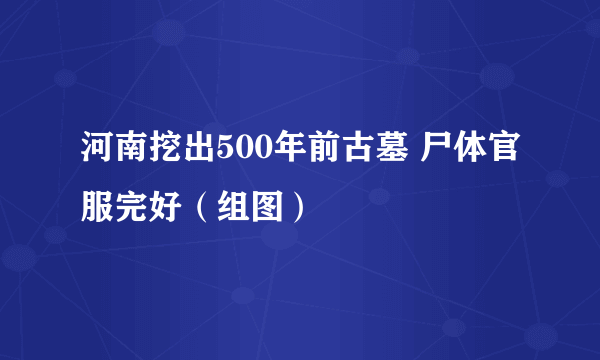 河南挖出500年前古墓 尸体官服完好（组图）