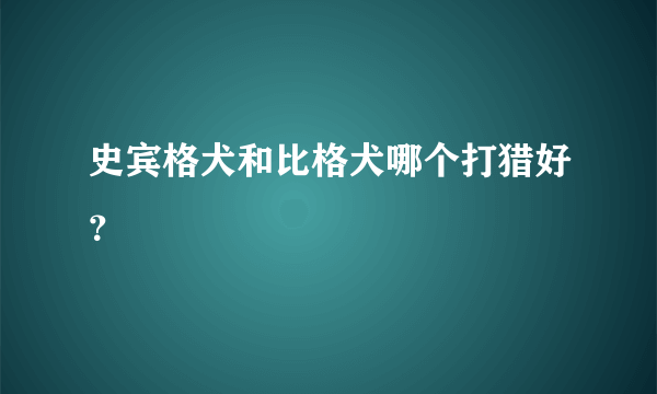 史宾格犬和比格犬哪个打猎好？