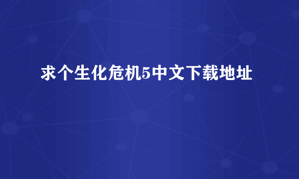 求个生化危机5中文下载地址