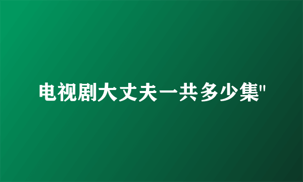 电视剧大丈夫一共多少集