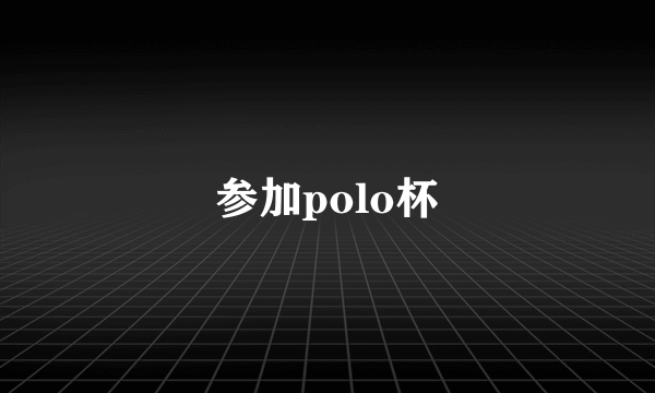 参加polo杯