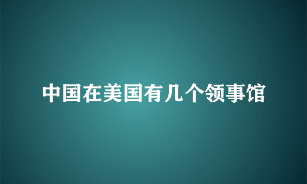 中国在美国有几个领事馆