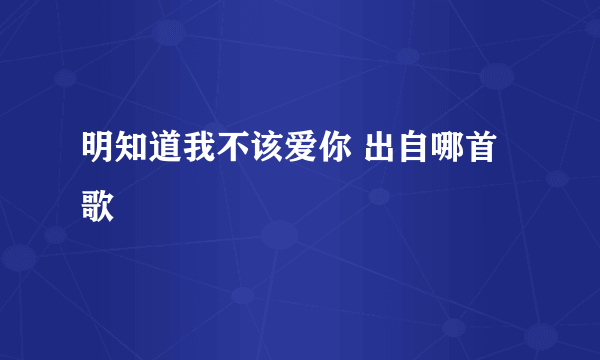 明知道我不该爱你 出自哪首歌