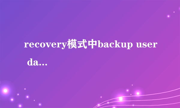 recovery模式中backup user data备份的用户数据具体是些什么东西？