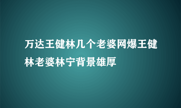 万达王健林几个老婆网爆王健林老婆林宁背景雄厚