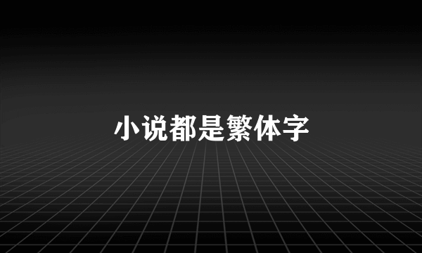 小说都是繁体字