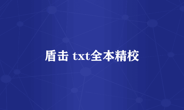 盾击 txt全本精校