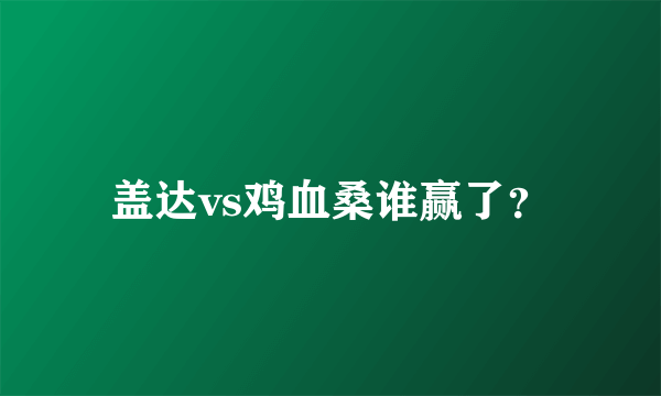 盖达vs鸡血桑谁赢了？