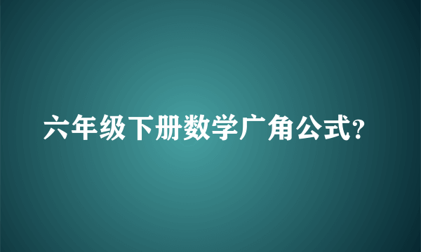 六年级下册数学广角公式？