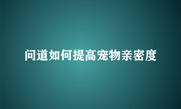 问道如何提高宠物亲密度