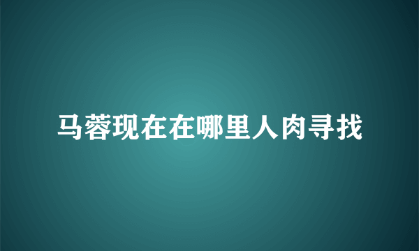 马蓉现在在哪里人肉寻找