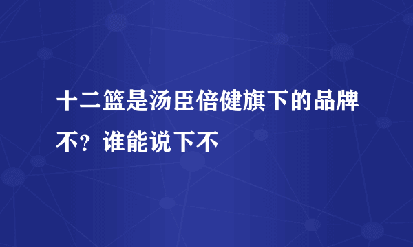 十二篮是汤臣倍健旗下的品牌不？谁能说下不