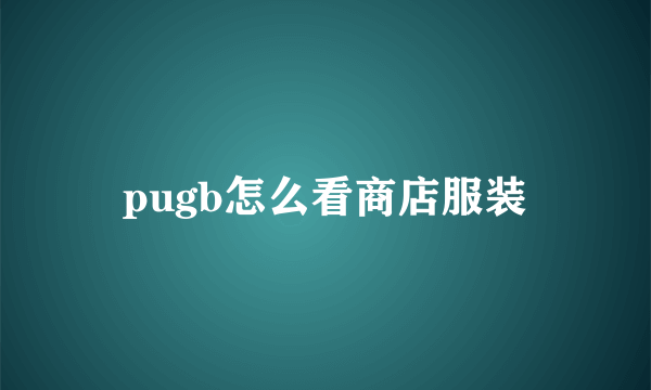 pugb怎么看商店服装