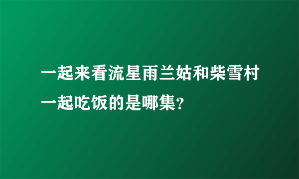 一起来看流星雨兰姑和柴雪村一起吃饭的是哪集？