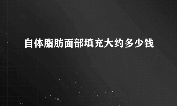 自体脂肪面部填充大约多少钱