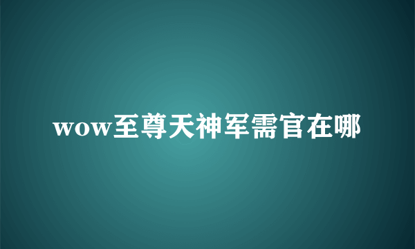 wow至尊天神军需官在哪