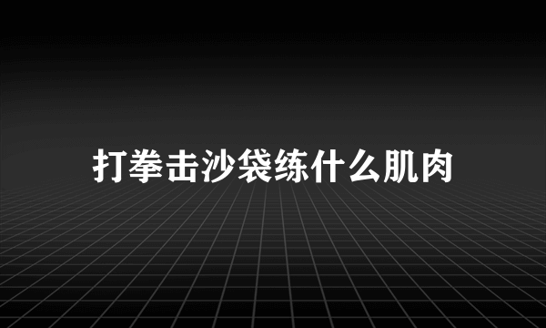 打拳击沙袋练什么肌肉