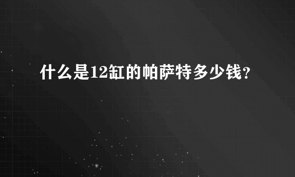 什么是12缸的帕萨特多少钱？