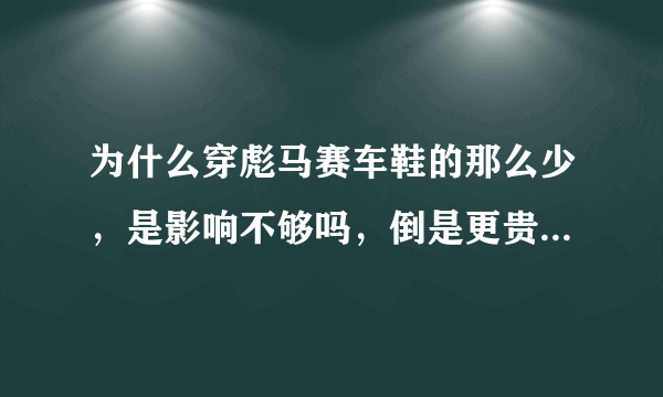 为什么穿彪马赛车鞋的那么少，是影响不够吗，倒是更贵的耐克与阿